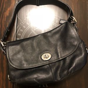 Classic Black Leather Coach Purse